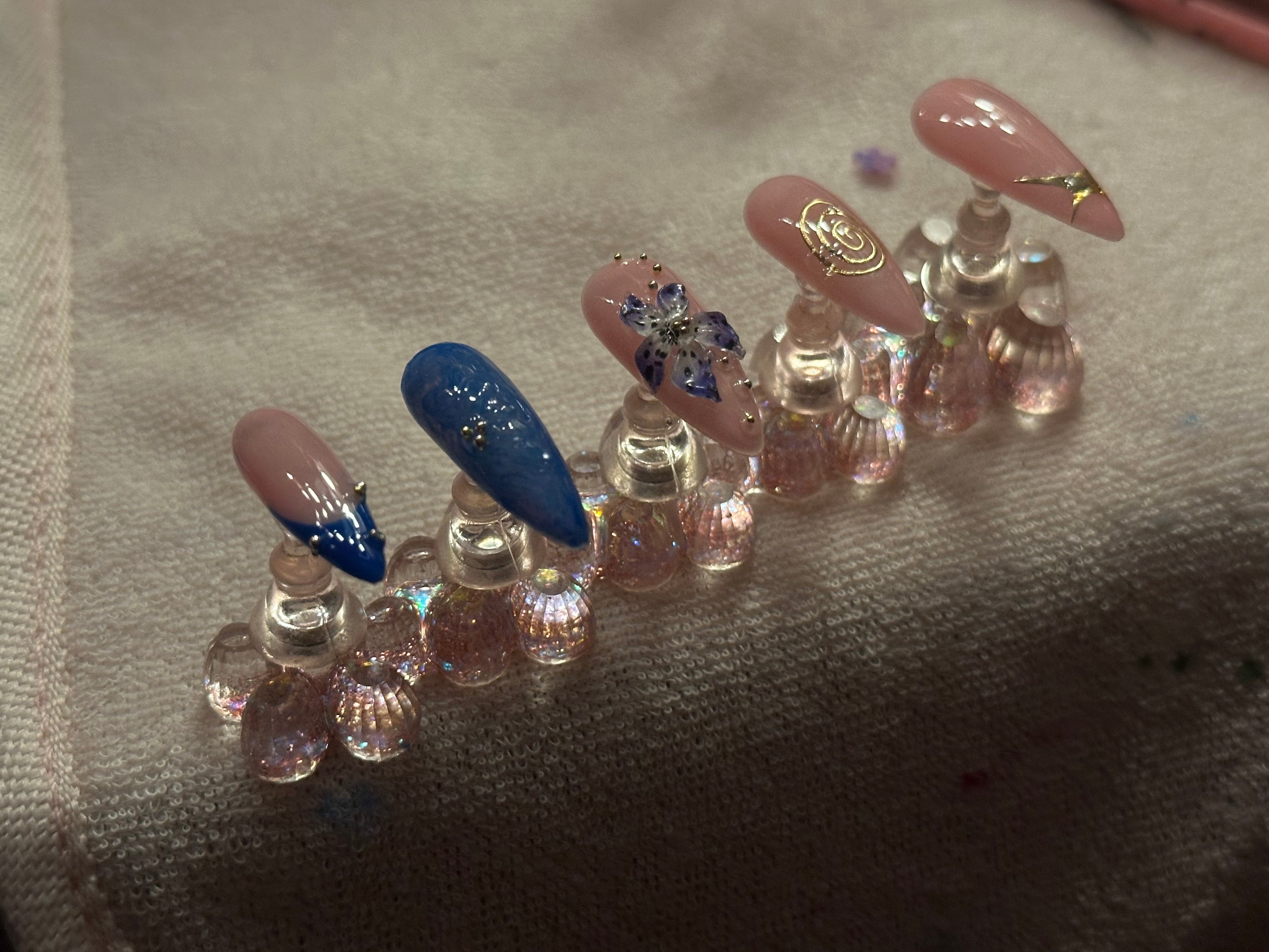 Almond blue nails 🐚🩵